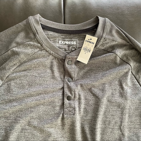 Grey Express Long Sleeve Henley Small - Picture 3 of 4